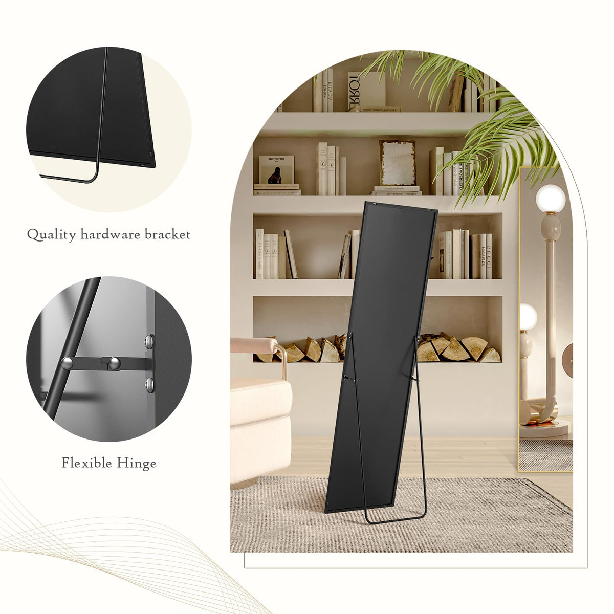 Aidoly black aluminum frame with wrap-around texture detail