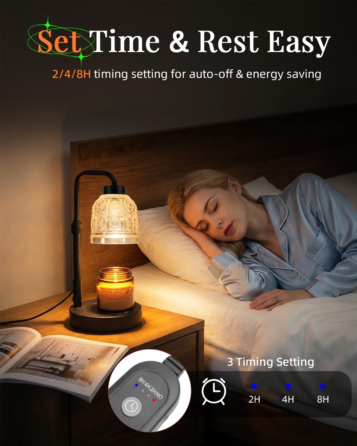 AIFEI Candle Warmer Lamp adjustable height to fit various jar sizes