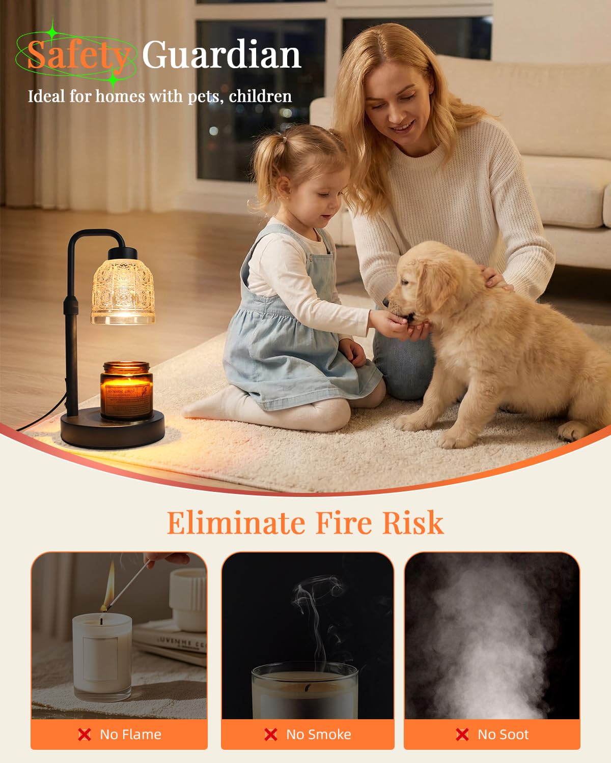 AIFEI Candle Warmer Lamp with dimmable controls for customizable scent intensity