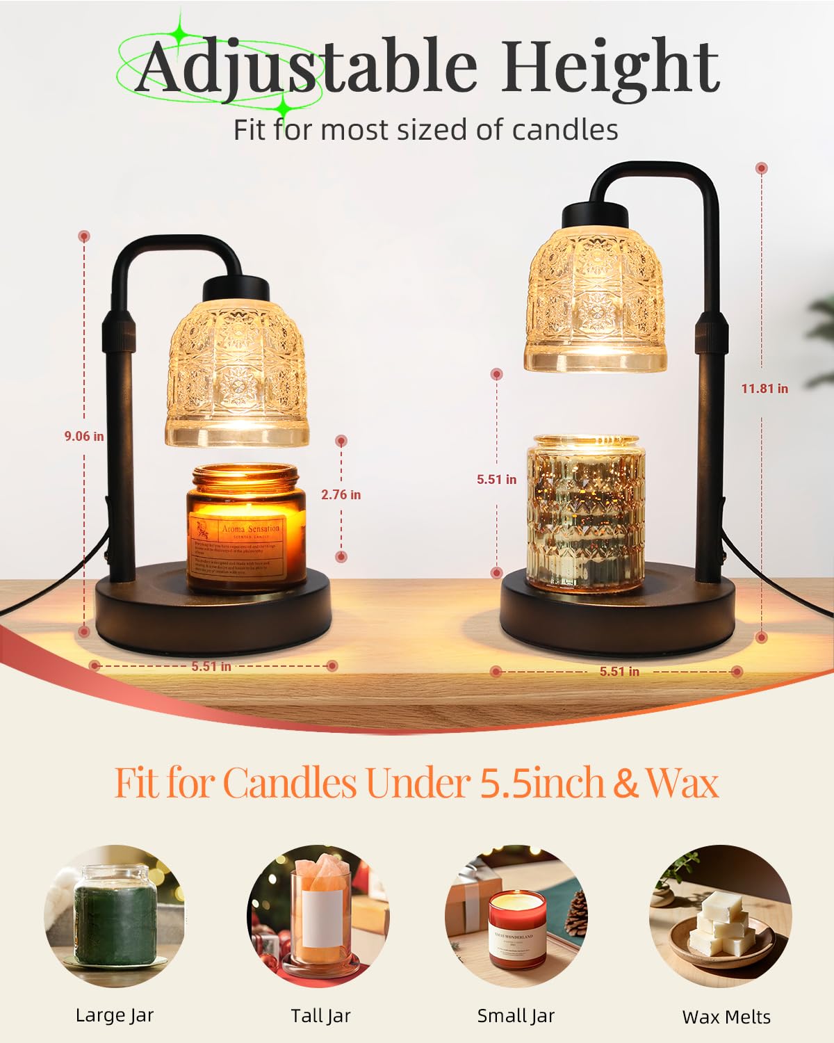 AIFEI Candle Warmer Lamp in living room creating cozy ambiance