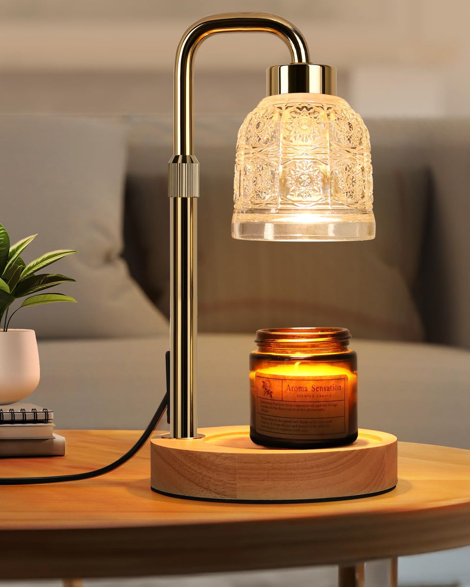 AIFEI Candle Warmer Lamp with Timer top view highlighting safe flameless fragrance release