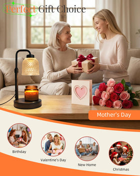 AIFEI coalblack candle warmer lamp on nightstand with warm glow