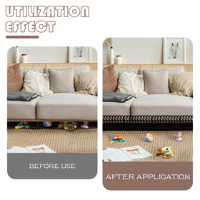 Aifong blockers assembled beneath bed area showing extended coverage.