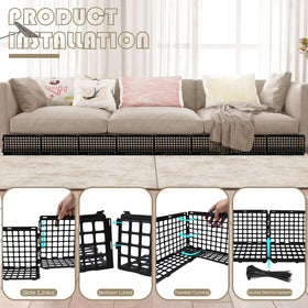 Aifong blocker assembly under sofa showing modular connection design.