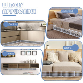 Aifong white under-couch blocker shape neatly fits under furniture.
