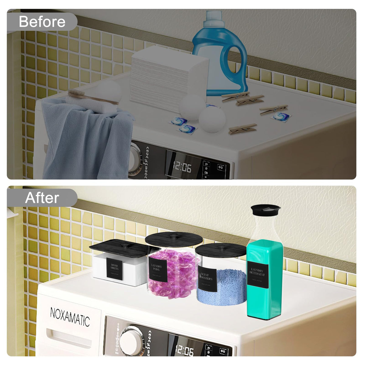 AIKAMI dryer sheet box offers ample storage for up to 200 sheets