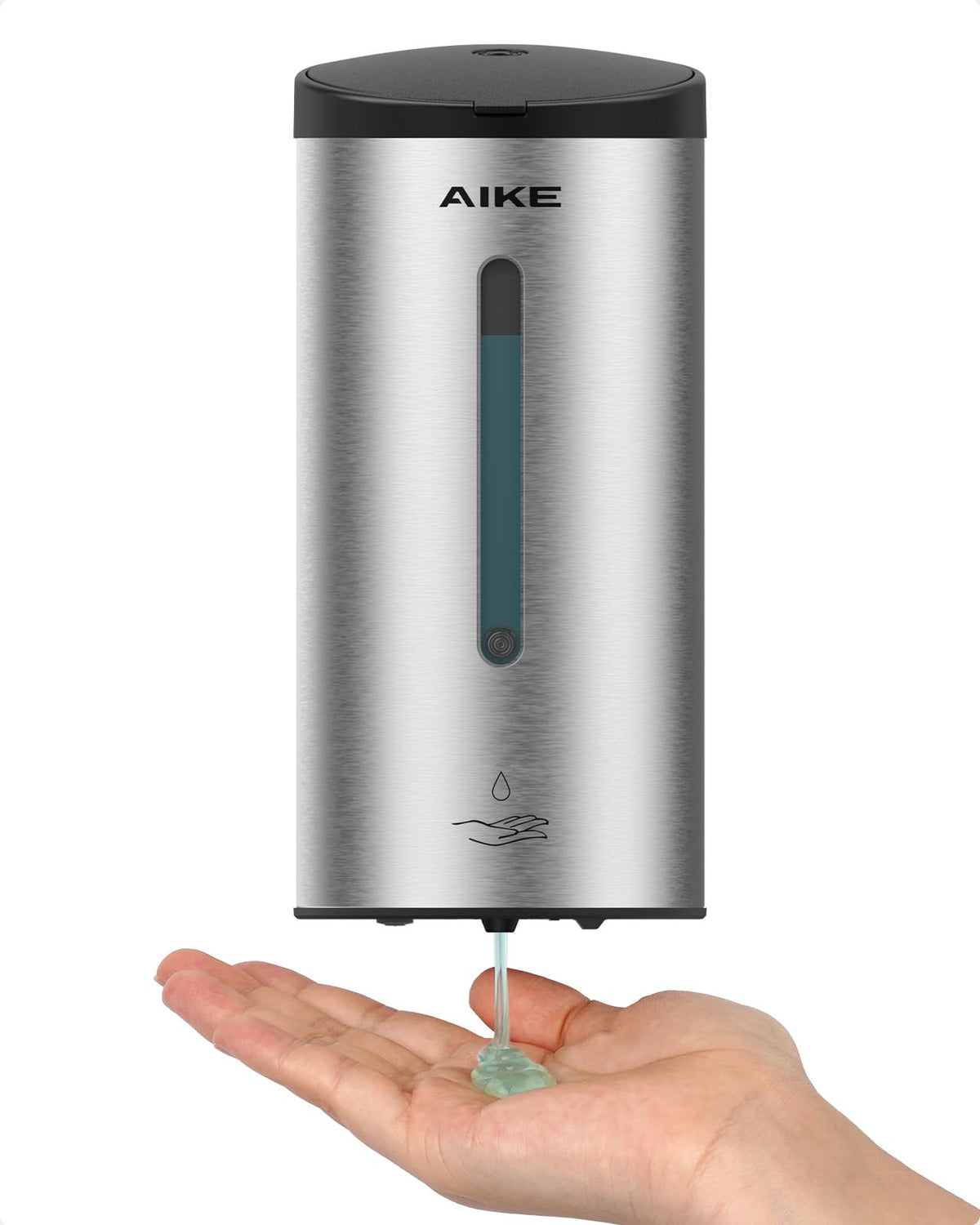 AIKE AK1205 brushed wall-mount dispenser on a clean restroom wall.