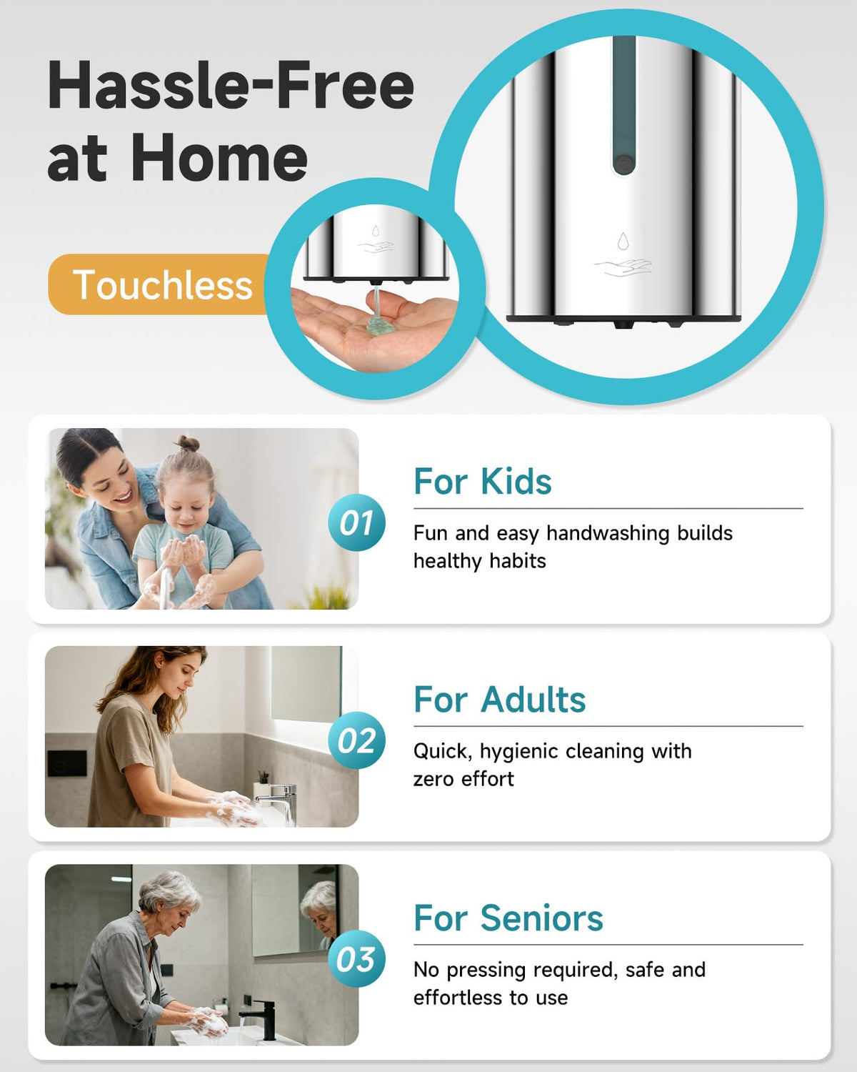 AIKE AK1205 touchless operation for hygienic use