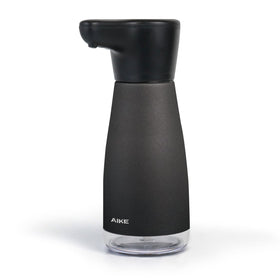 AIKE AK1337 magnetic charging dispenser front view with fingerprint-resistant black finish for clean counters.