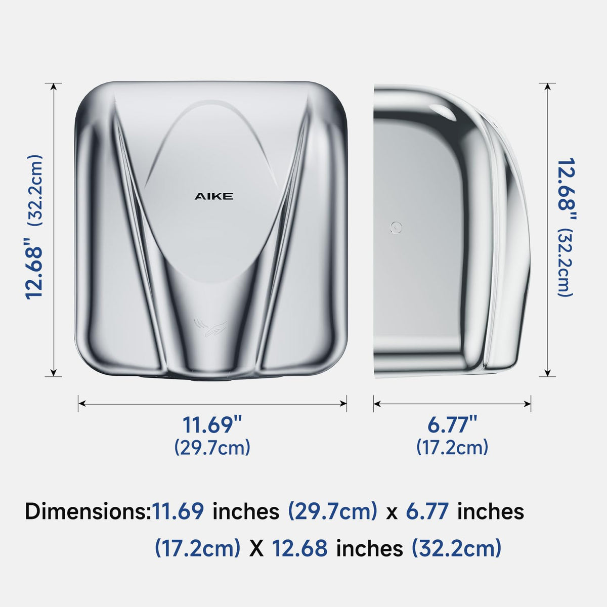 AIKE Elephant Power nozzle focuses airflow for fast hand drying.