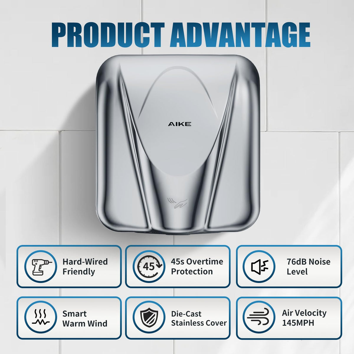 AIKE Elephant Power automatic warm feature saves energy.