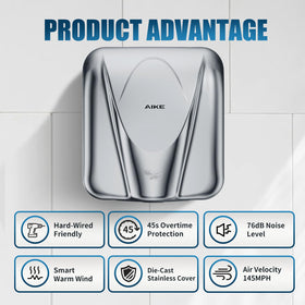 AIKE Elephant Power automatic warm feature saves energy.