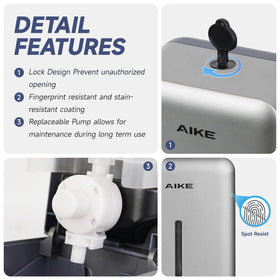 AIKE finishes in silver, black, and white suit modern commercial bathrooms