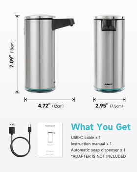 AIKE SensePro 12.8 oz capacity shown for longer intervals between refills