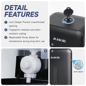 AIKE dispenser silver finish complements modern bathroom decor