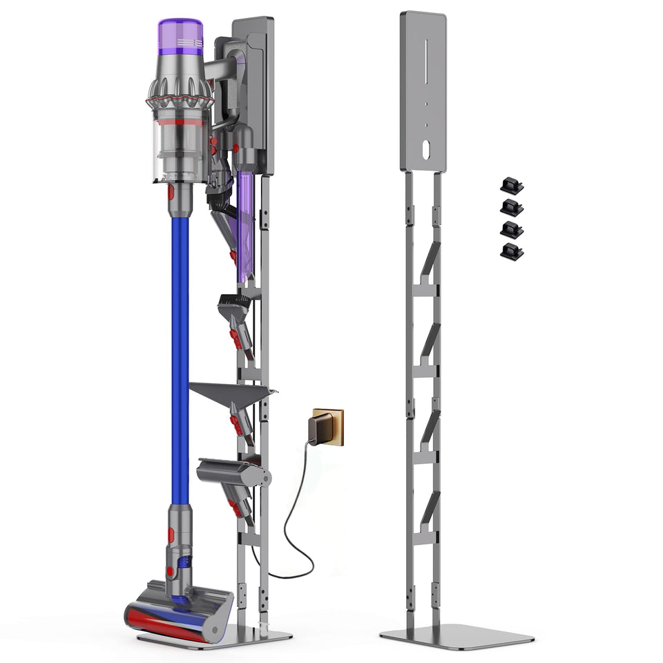 AIKOLZON vacuum stand supports Dyson V15 securely for clutter-free storage.