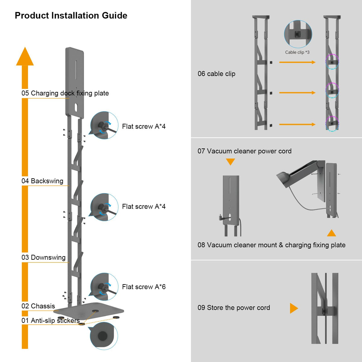 AIKOLZON vacuum stand installs easily with no wall drilling required.