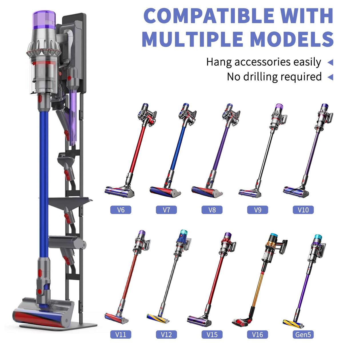 AIKOLZON vacuum stand hidden wire design keeps cords tangle-free and neat