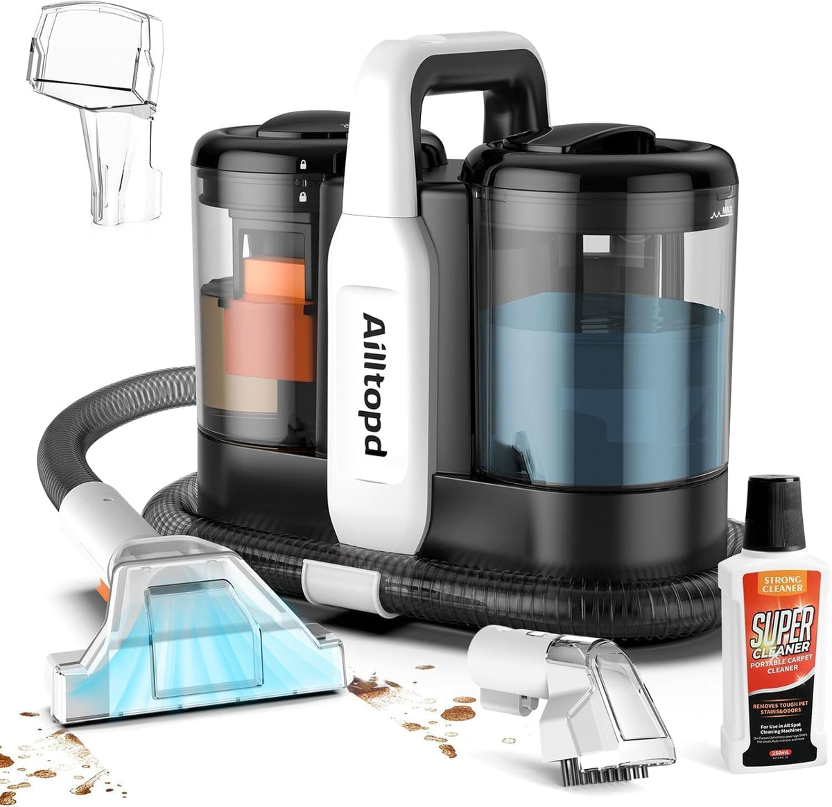 Ailltopd portable spot cleaner front view for quick fabric stains