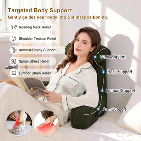 Ailuteie corduroy reading pillow detachable headrest doubles as a neck pillow.