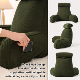 Ailuteie corduroy reading pillow with removable, washable cover for easy care.