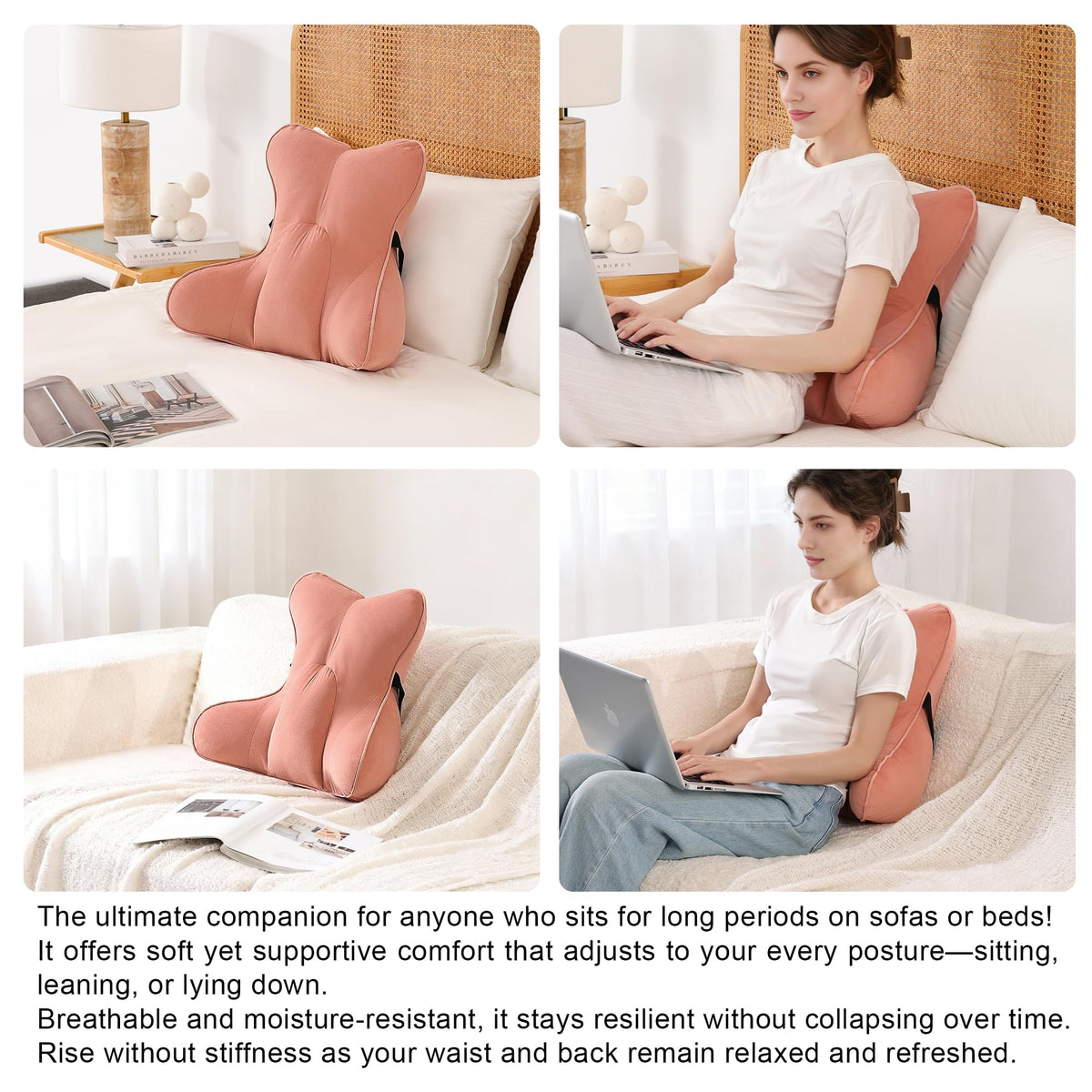 Ailuteie lumbar pillow on bed offering back-friendly support