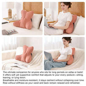 Ailuteie lumbar pillow on bed offering back-friendly support
