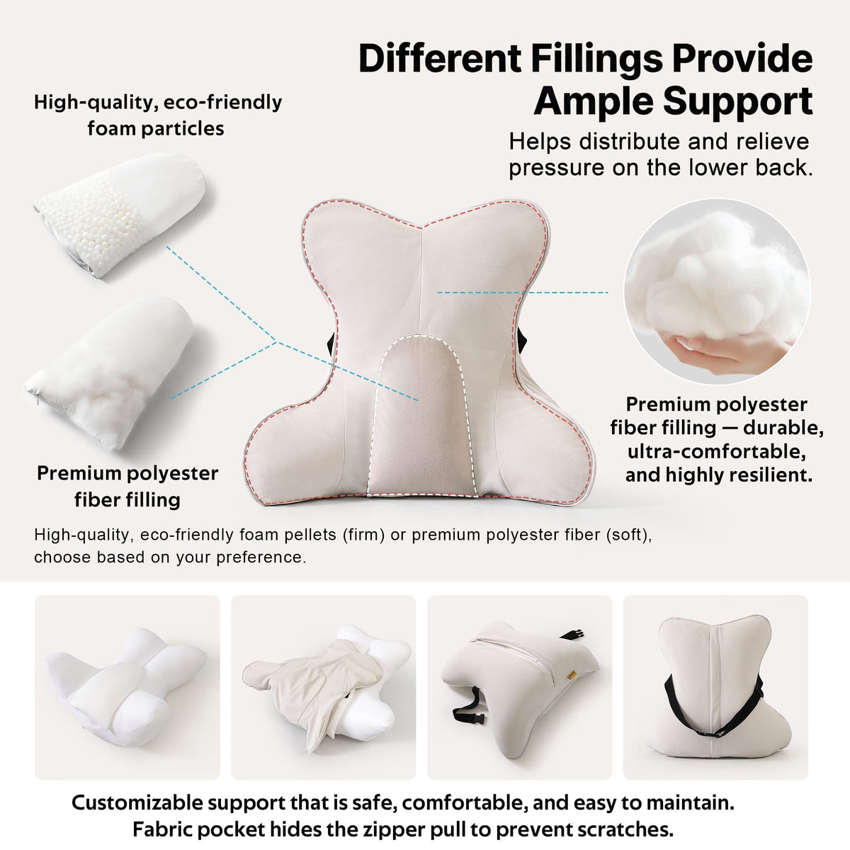 Ailuteie Lumbar Support Pillow on car seat for long-drive comfort and support