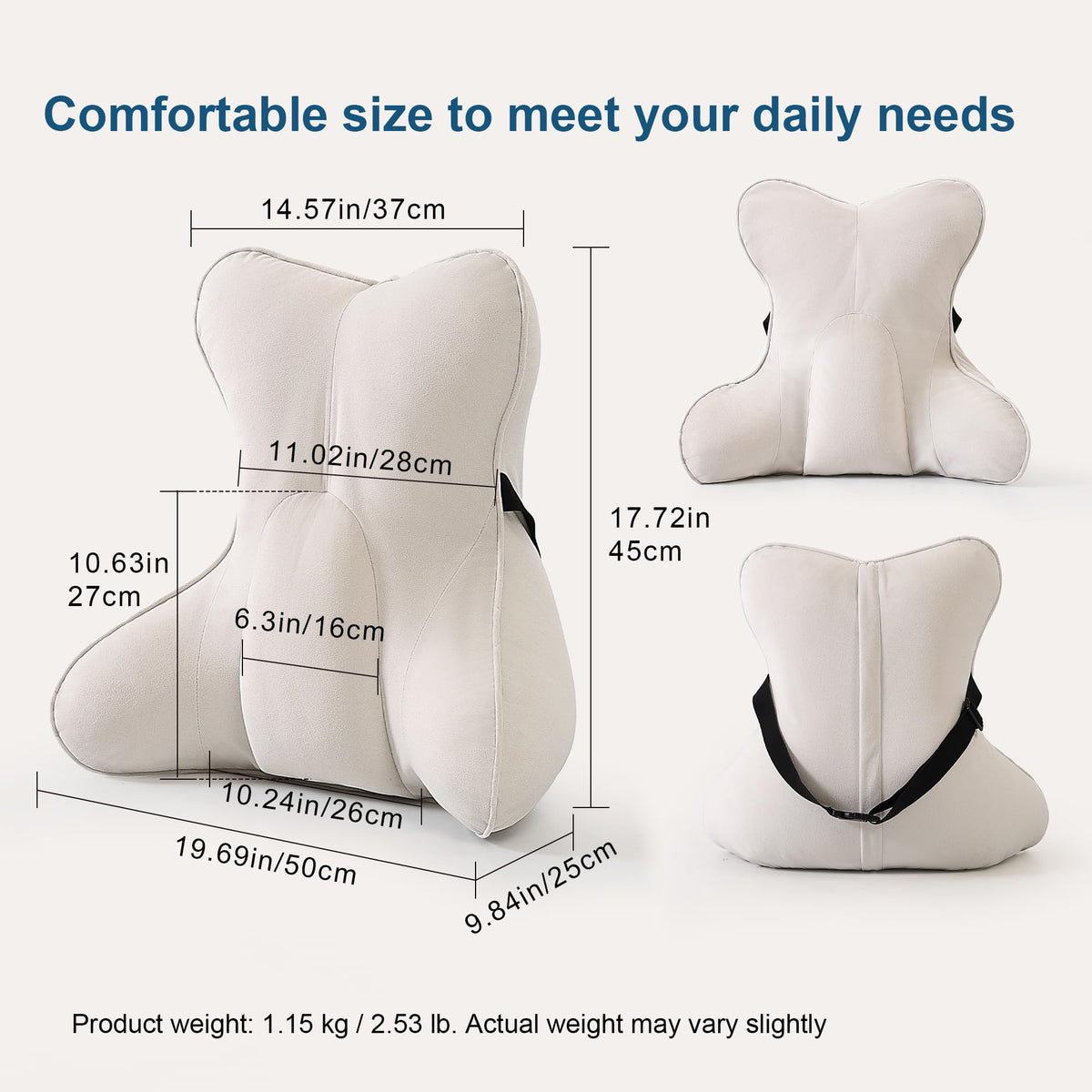 Ailuteie Lumbar Support Pillow with multi-zone design provides targeted back support
