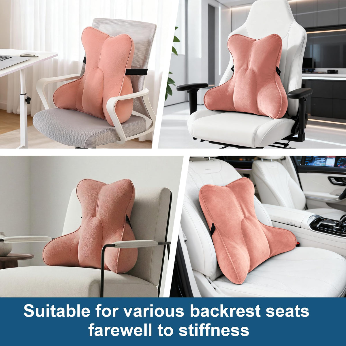 Ailuteie lumbar pillow with detachable cover for easy washing
