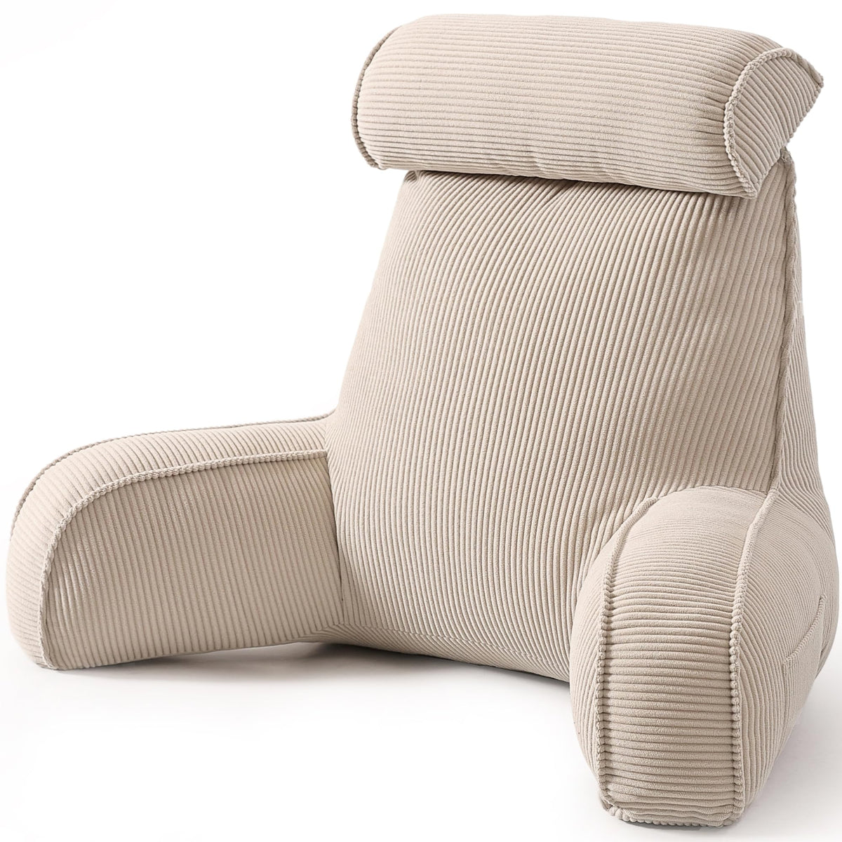 Ailuteie reading pillow backrest in beige gray supports comfortable bed reading