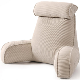 Ailuteie reading pillow backrest in beige gray supports comfortable bed reading