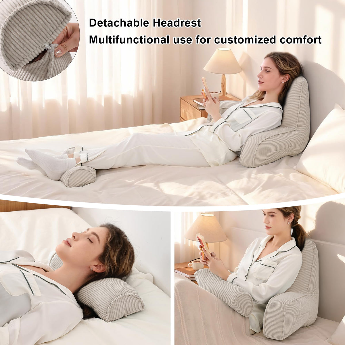 Ailuteie reading pillow built-in handle for easy transport