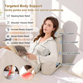 Ailuteie reading pillow with side pocket keeps remotes handy