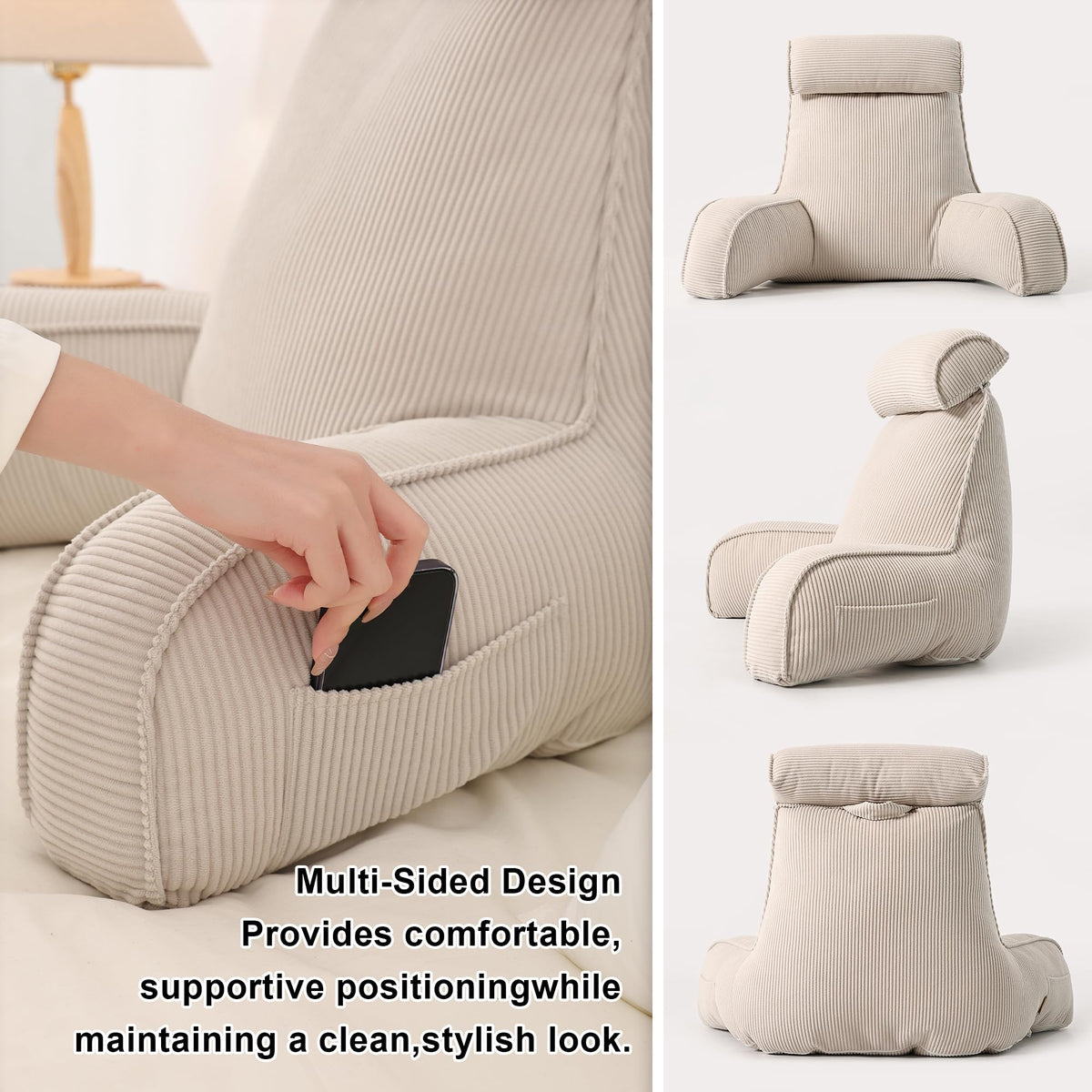Ailuteie reading pillow washable cover keeps corduroy looking clean
