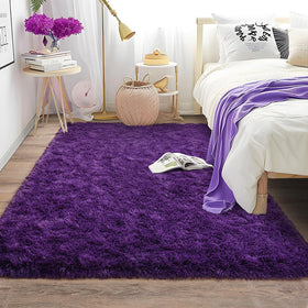 Ailyei rug purple close-up fibers emphasize cozy softness