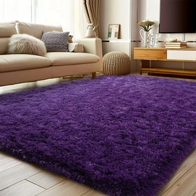Ailyei Soft Shag Rug 4x6 purple outer view shows plush fibers