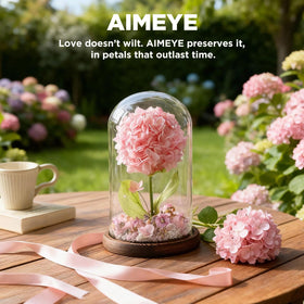 AIMEYE pink hydrangea display adds soft color to living spaces.