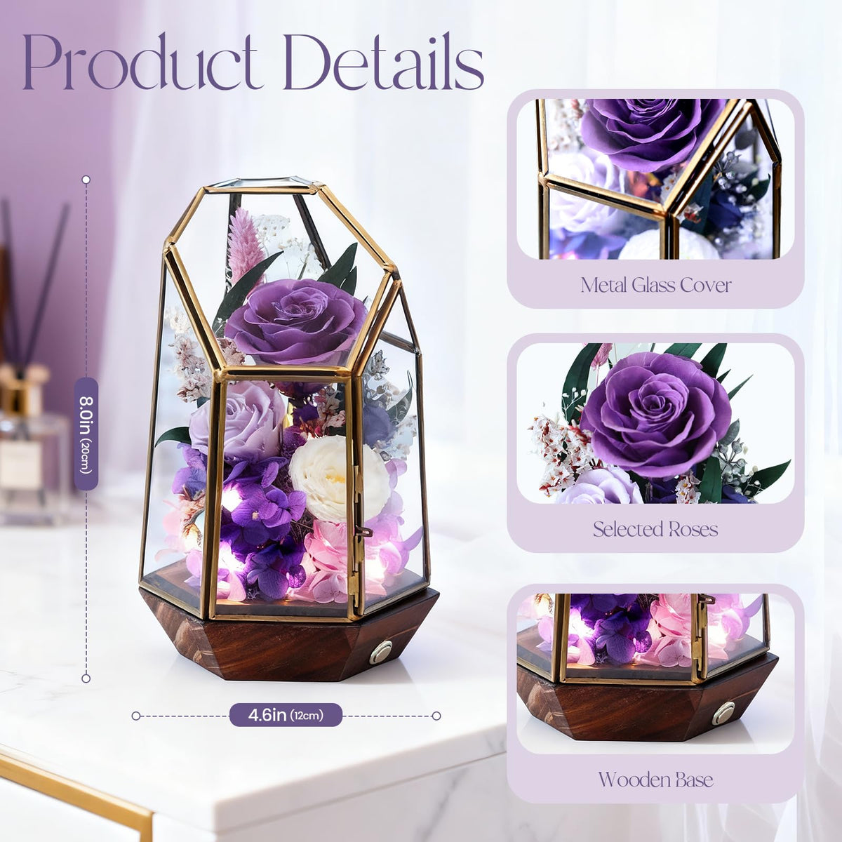 Pink AIMEYE preserved rose adds romantic color to gifting moments.