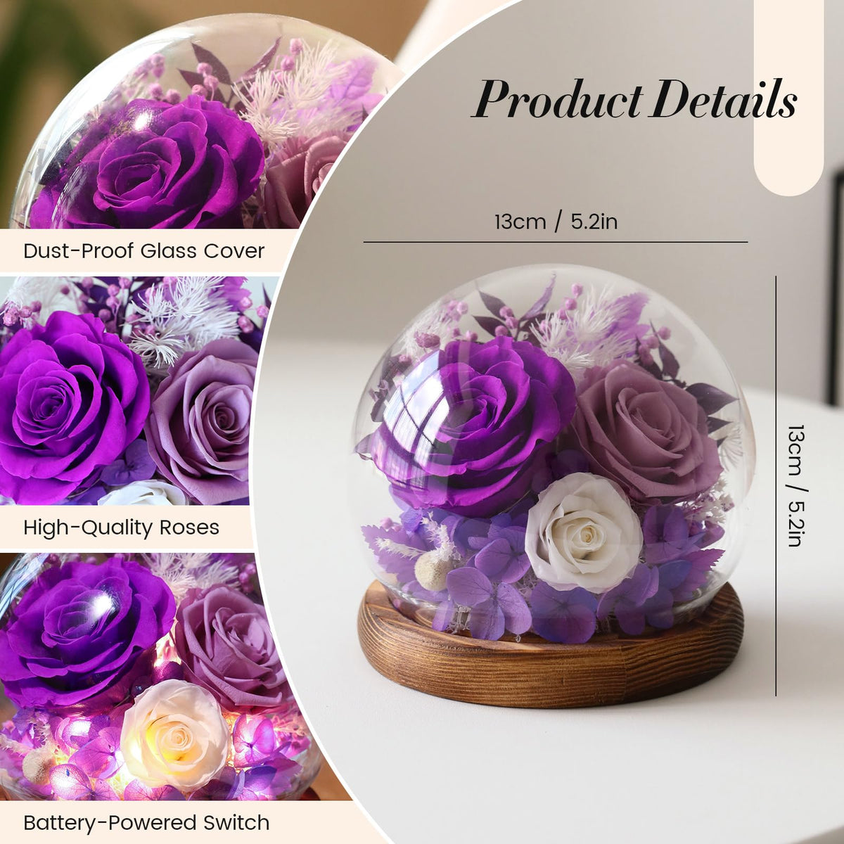 AIMEYE rose color options Pink Blue Purple Red for any mood.