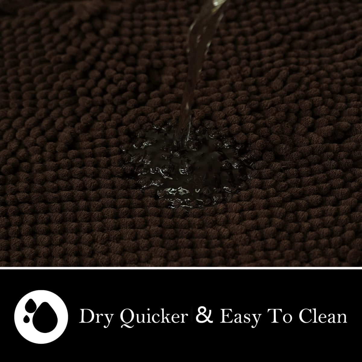 AINAHYVA bath mat with non-slip backing keeps floors stable and feet dry