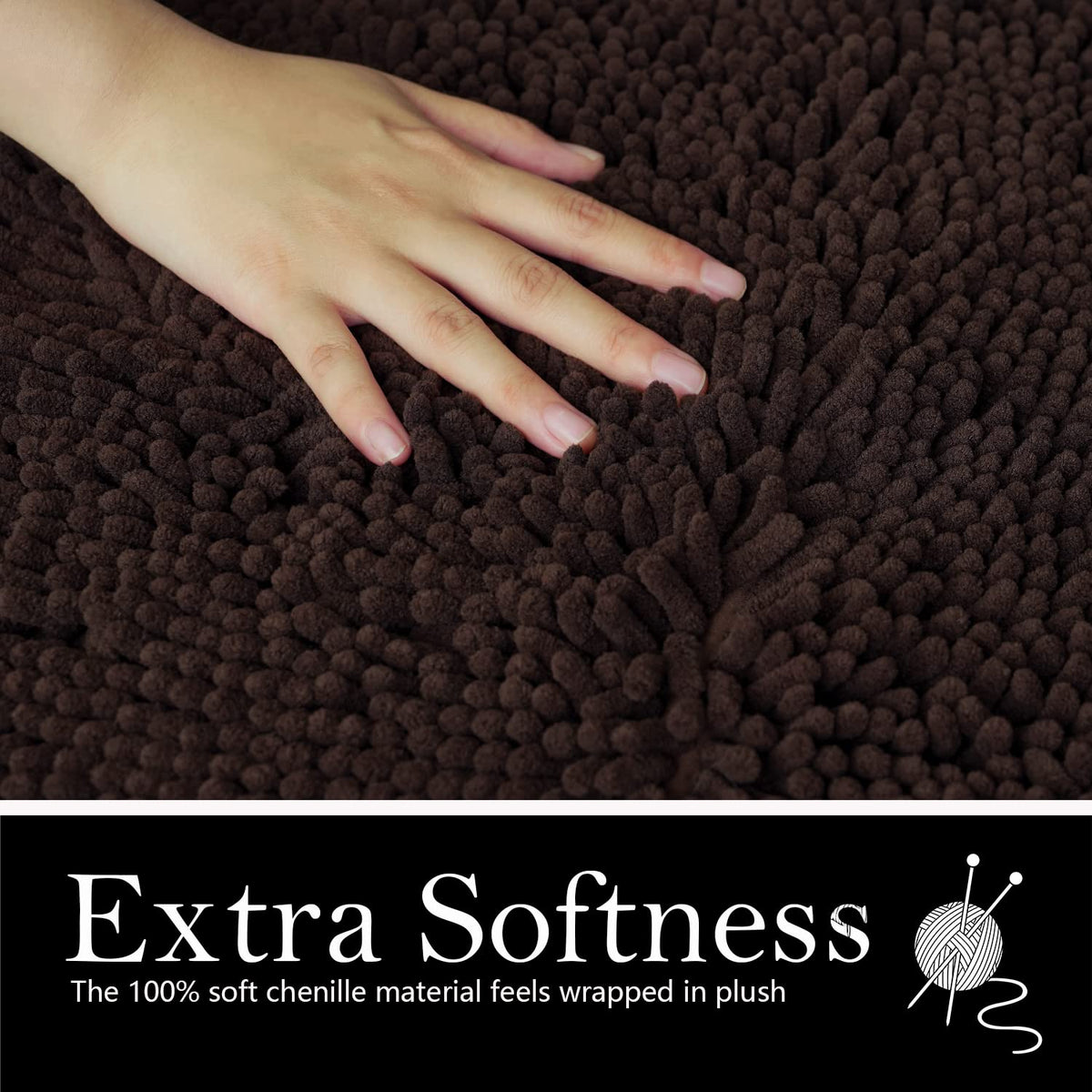 AINAHYVA ultra-soft chenille bath mat adds cozy warmth after showers