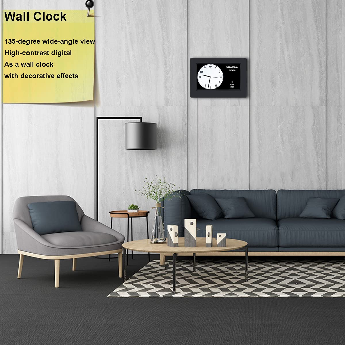 AINFTIME DST Clock HD photo frame shows family memories alongside time