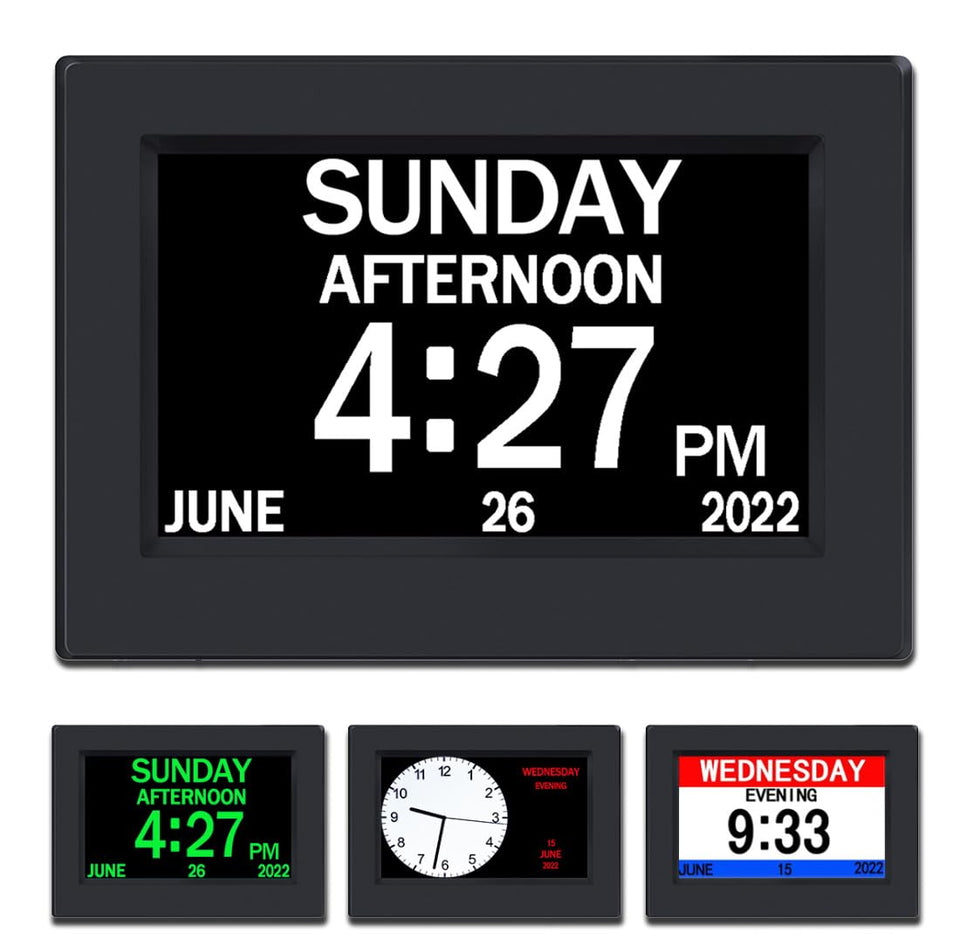 AINFTIME DST Clock with multi-displays for easy elderly reading and home decor