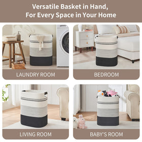 AINUOQI storage basket for living room decor, blends natural aesthetic and organization