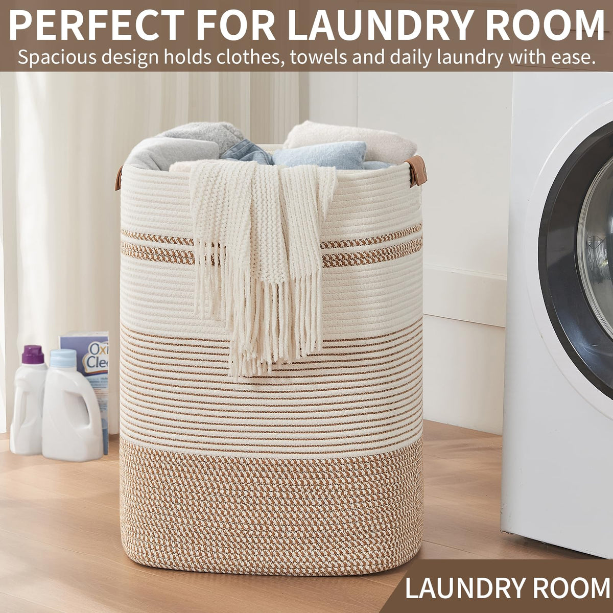 AINUOQI bedroom storage basket helps keep clothes and textiles neatly arranged