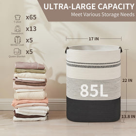 AINUOQI blanket basket cotton weave, soft texture for cozy blanket storage