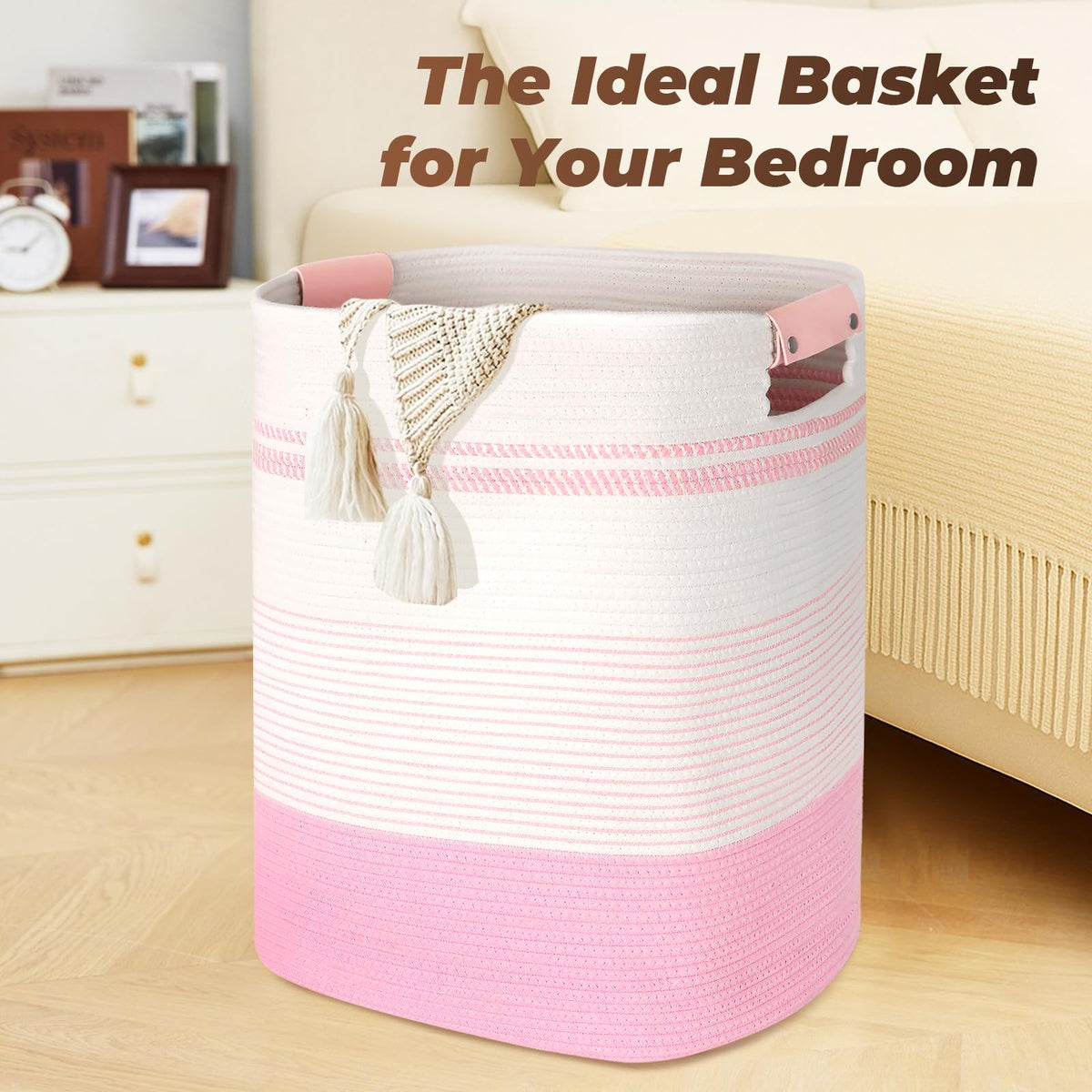 AINUOQI boho woven design complements any decor while organizing essentials