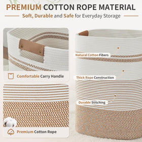 AINUOQI brown and white two-tone basket complements decor while organizing essentials