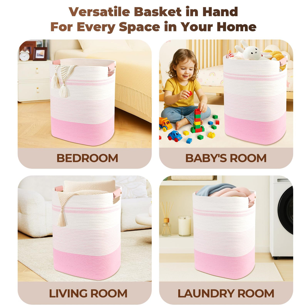 AINUOQI clothes hamper enhances bedroom aesthetic while containing dirty laundry